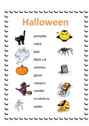 English Worksheet: Matching - Halloween