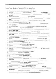 English Worksheet: present tense 