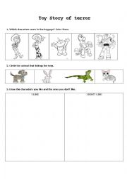 English Worksheet: Toy Story of Terror Movie Acticity