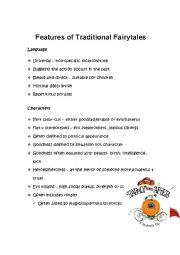 English Worksheet: Features of a fairytale- Checklist