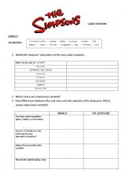 English Worksheet: the simpsons macbeth and hamlet