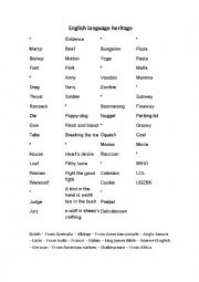 English Worksheet: English Heritage