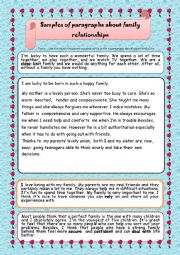 Essays about family relationships