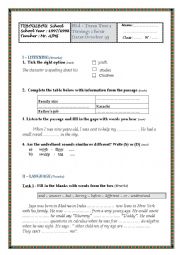 mid-term test for 9th form pupils tunisia