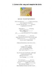 English Worksheet: song: Lacrosse - You Cant Say No Forever