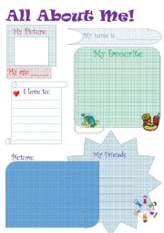 English Worksheet: All about me