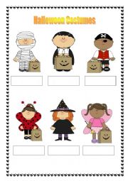 English Worksheet: Halloween costumes