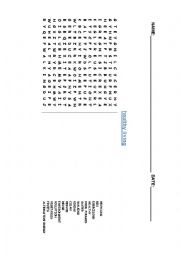 English Worksheet: food and drinks wordsearch