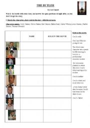 English Worksheet: THE BUTLER MOVIE