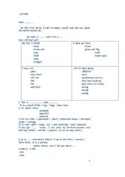 English Worksheet: A letter about myself