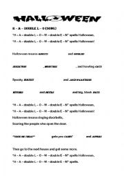 English Worksheet: Halloween Song