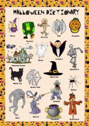 English Worksheet: Halloween dictionary