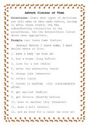 English Worksheet: adverb clauses of time