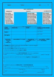 English Worksheet: PAST CONTINUOS / PROGRESSIVE REVIEW