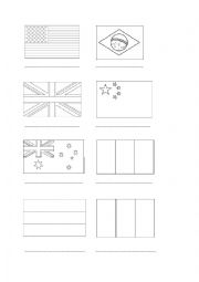 English Worksheet: flags worksheet
