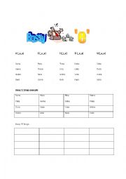 English Worksheet: bossy e bingo