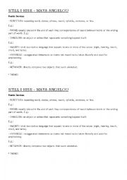 English Worksheet: Poem by Maya Angelou - Still I rise