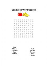 The Sandwich Wordsearch