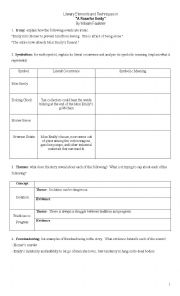 English Worksheet: A rose for Emily by William Faulkner - Study guide