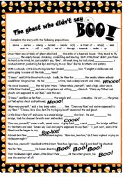 English Worksheet: A Halloween Story