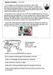 English Worksheet: The Message in the Bottle
