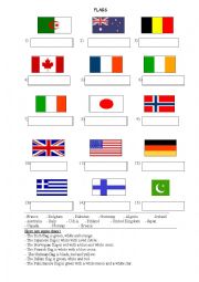 English Worksheet: FLAGS
