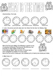 English Worksheet: Clock time