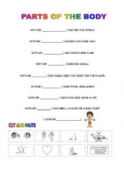 English Worksheet: PARTS OF THE BODY