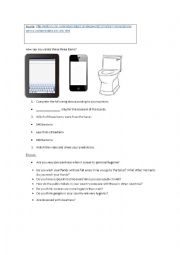 English Worksheet: whats filthier your tablet or toilet?