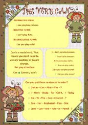 English Worksheet: The verb can