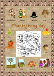 English Worksheet: Thanksgiving day