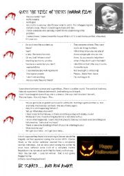 English Worksheet: HALLOWEEN VIDEO TIME