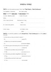 English Worksheet: When-While