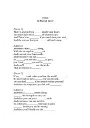 English Worksheet: Cloze activity with a song 