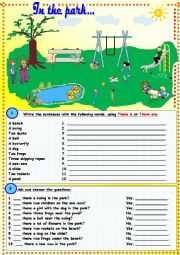 English Worksheet: In the park