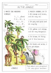English Worksheet: JUNGLE ANIMALS