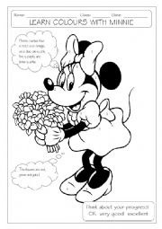 English Worksheet: Colours with Minnie
