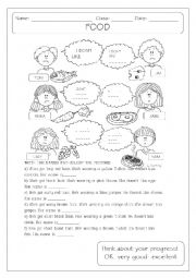 English Worksheet: I DONT LIKE + FOOD