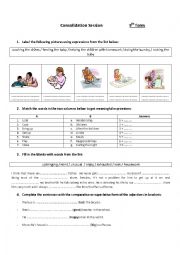 English Worksheet: Sharing family responsibilities (9th form worksheet)
