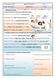 English Worksheet: mid term test n�1 7th form