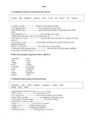 English Worksheet: Personality Adjectives