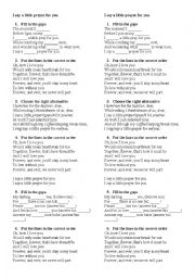 English Worksheet: Song worksheet(My Best FriendsWedding)