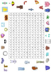 English Worksheet: Clothes and accessories wordsearch
