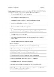 English Worksheet: RELATIVE CLAUSES