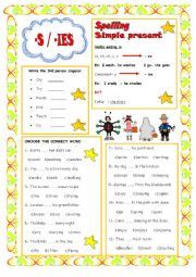 English Worksheet: PRESENT SIMPLE 3rd PERSON SINGULAR