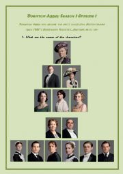 Movie Worksheet Downton Abbey Season 1 Episode 1