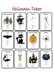 English Worksheet: Halloween Taboo 1 of 2
