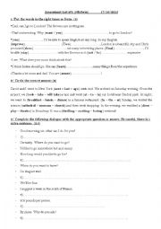 English Worksheet: assessment test th form