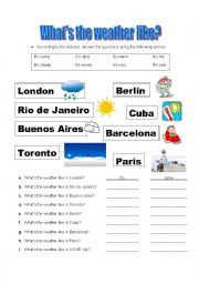 English Worksheet: Whats the weather like?