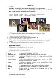 English Worksheet: THEATRE